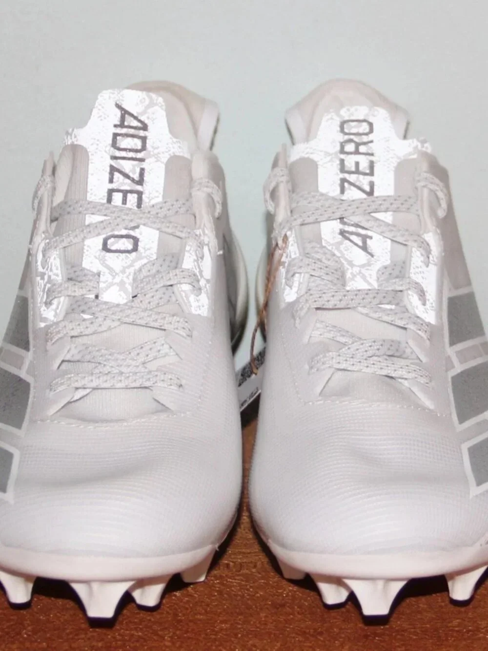 Adidas Adizero Electric Football Cleats White Silver Chrome Men Size 10.5 IE6286